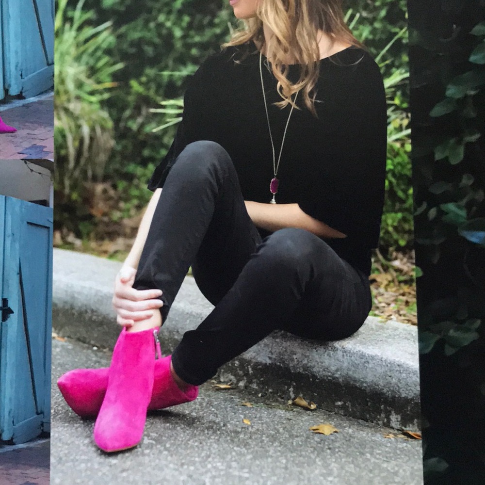 Hot Pink suede bootie from Sam Edelman!